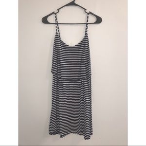 Navy/white striped dress with keyhole back